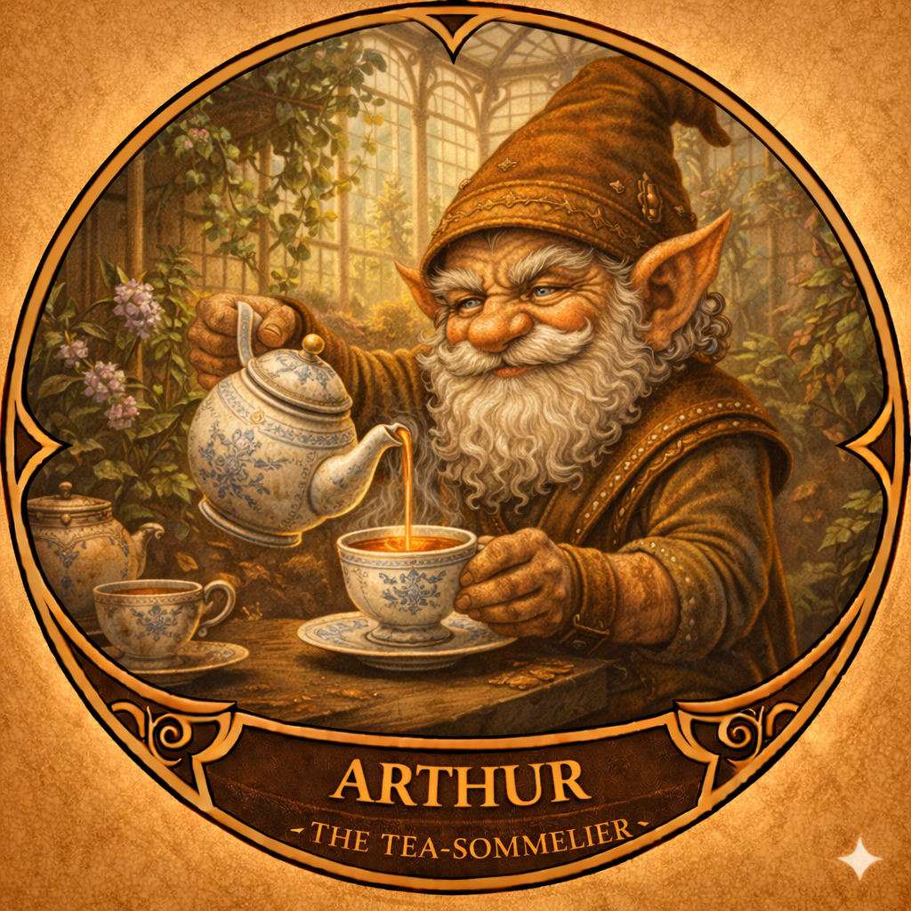 Arthur, a gnome portrait card